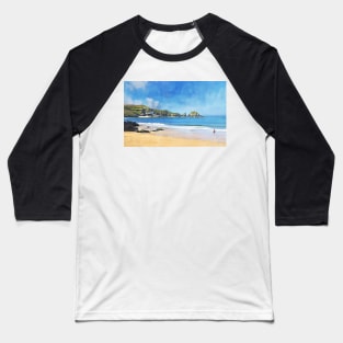 Mother Ivey’s Bay, Cornwall, Original Art Baseball T-Shirt